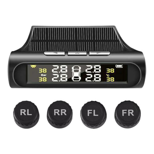RV TPMS Solcellsdäcktrycksövervakningssystem 4-sensorer