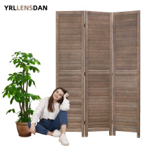 Room Divider Brown3-Panel Freestanding Privacy Screen