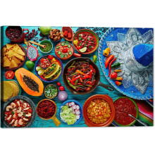Canvastavla med frukt och grönsaker, 30x43 cm