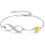 Infinity Heart Charm Armbånd Rustfrit Stål Justerbar 1