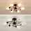 DENEST moderne loftslampe med 6 lamper, halvplanmontering 6