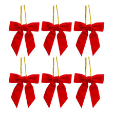 Samt-Weihnachtsschleifen, braun, 6er-Pack