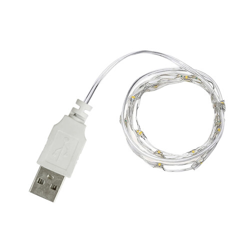 USB-keijuvalot 2M 20LED kuparilankaa 5 kpl