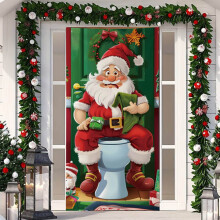 Weihnachtliches Türbanner, Landhausstil, Wandteppich, Dekoration, 1 Stück