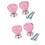 Pink Drawer Pull Knobs 4 Pieces Modern Cabinet Handles 1