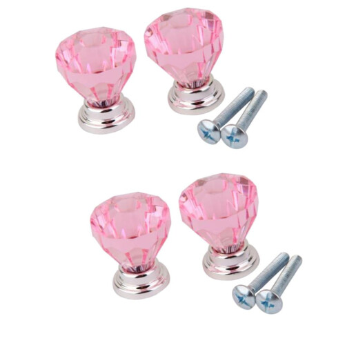Pink Drawer Pull Knobs 4 Pieces Modern Cabinet Handles
