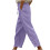 Calça feminina de linho e algodão, pernas largas, cintura alta e elástico. 1