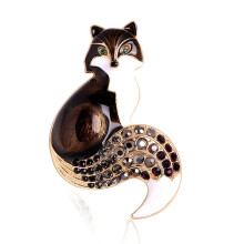 Broche de zorro con diamantes de imitación para decorar la solapa o la chaqueta.