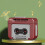 Porte-clés vintage en forme de mini-magnétophone rouge 6