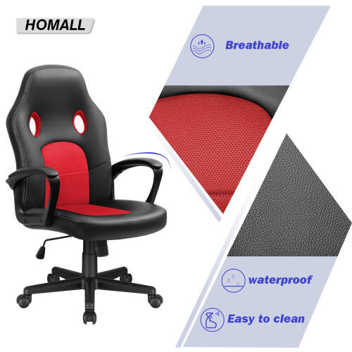 Gaming Chair Leather High Back Ergonomic Adjustable 1 2