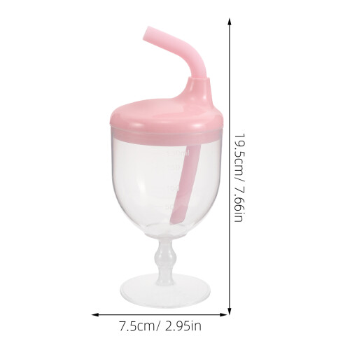Copo de suco infantil com canudo rosa (1 unidade) 1