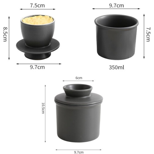 Ceramic butter crock with lid 1-piece 1