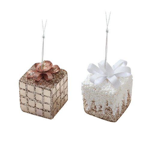 Kerstboomversiering strikken en ornamenten set 1