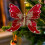 Christmas tree butterfly ornaments red glitter hollow with 4