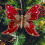 Christmas tree butterfly ornaments red glitter hollow with 5