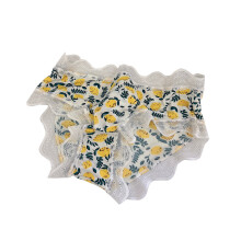 Damesonderbroek met kant, lage taille en print