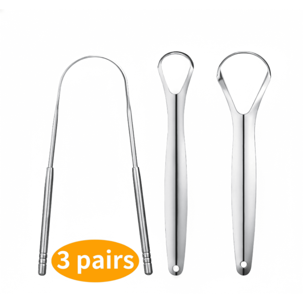 Stainless Steel Tongue Scraper 3-Pack 9023022052643