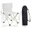 Portable Folding Chair with Side Pocket Black White 2