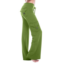 Női cargo leggings zsebekkel, középmagas derékkal és rugalmas derékkal