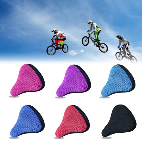 Bicycle Saddle Cover Soft Breathable Light Blue 2
