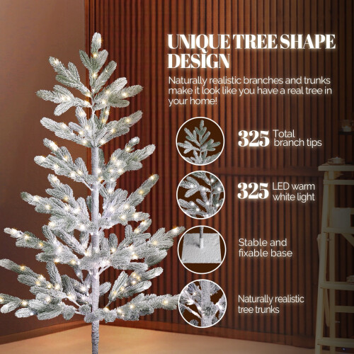 Ktaxon pine Christmas tree pre-lit 4 ft 325 warm white 2