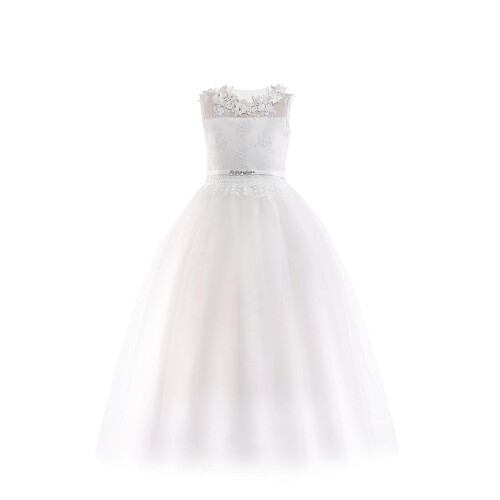 Robe de princesse sans manches pour filles, en dentelle, 2-8 ans