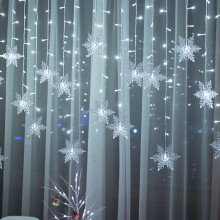 Kerst sneeuwvlok gordijnverlichting, 8 standen, 2 meter