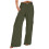 Calça cargo feminina plus size, cintura alta e pernas largas. 1