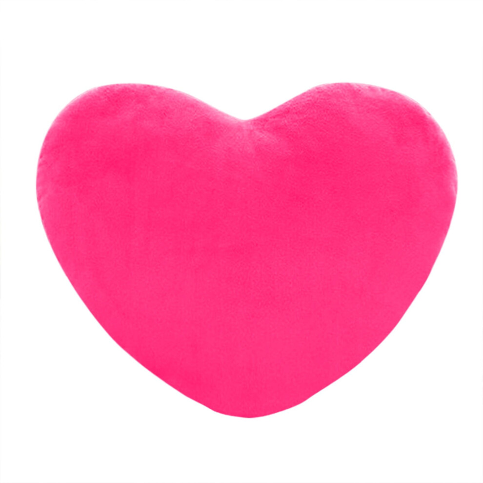 Heart-Shaped Throw Pillow Hot Pink Fluffy 30cm