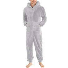 Herrpyjamas i fleece med huva, vinter