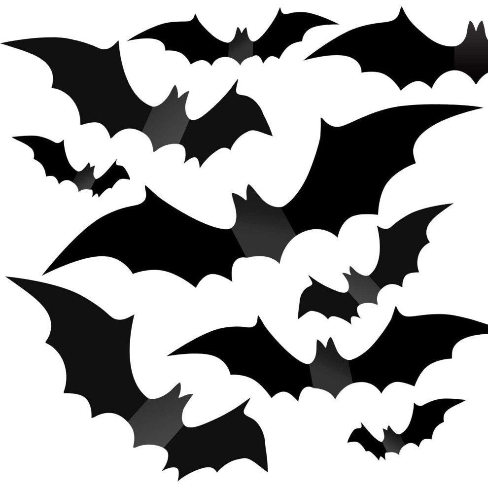 Halloween Bat Wall Stickers PVC 3D Reusable 56 PCS