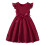 Vestido de princesa infantil, cor sólida, renda, sem mangas, vinho. 1