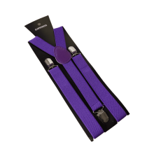 Men's Elastic Suspenders Adjustable 2.5 cm 100 cm Purple