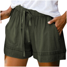 Lichtgewicht cargo shorts voor dames met elastische tailleband en zakken