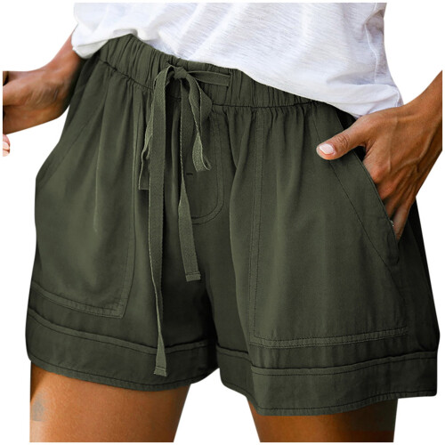 Leichte Damen-Cargoshorts mit elastischem Bund und Taschen