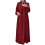 Damenkleid in Übergröße, einfarbig, langärmelig, mit Taschen, rot 2
