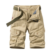 Pantalones cortos cargo informales para hombre, color liso y con múltiples bolsillos.