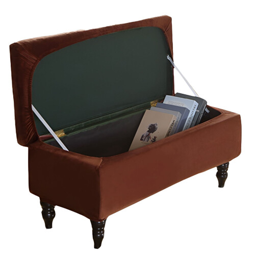 Ottoman Cover Breathable Lightweight Rectangle Brown