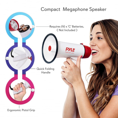 Pyle Megaphone PA Bullhorn 20W 800-Yard Range 2
