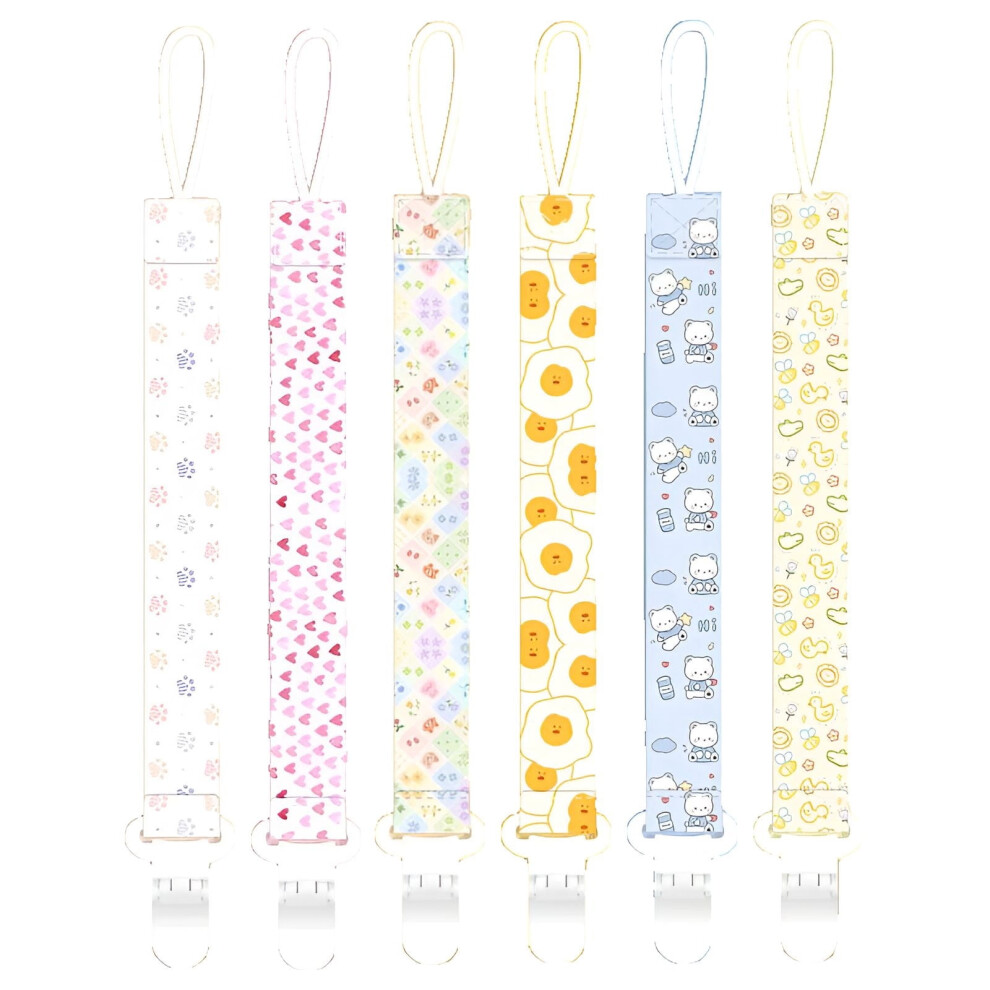 Pacifier Clip Simple Design 6 pcs
