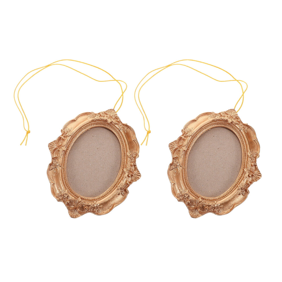 Mini gold picture frames rectangular 2 pcs