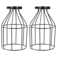 Abat-jour de lustre vintage avec cage en fil de fer (2 pièces)