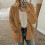 Cardigan da donna Elainilye in peluche con tasche e 2