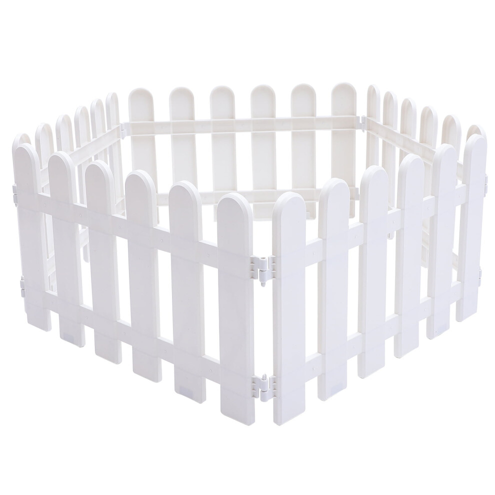 Garden Picket Fence Edging Plastic White 5 Pcs 9555307989578