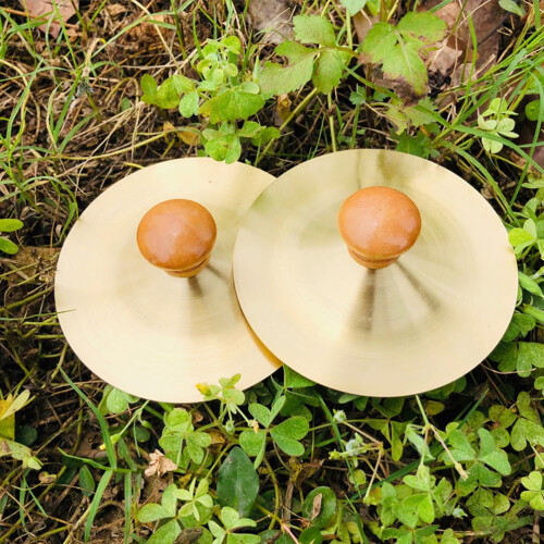 Finger Cymbals with Wooden Handles 2 Pcs 2