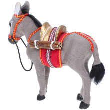 Åsnafigur i plast, realistisk miniatyr, 1 st.