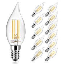 E12LED lustrová žiarovka stmievateľná 5000K 600LM plameňový hrot 12