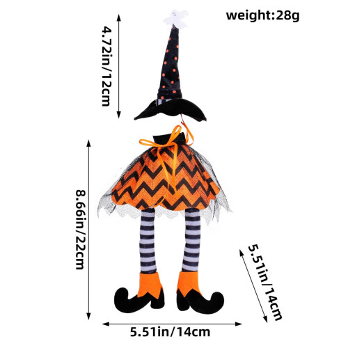 Halloween witch hat wine bottle decor set 2