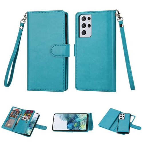 Συμβατό με Samsung Galaxy S21Ultra - Θήκη Practical9-Card Wallet σε καφέ χρώμα 1