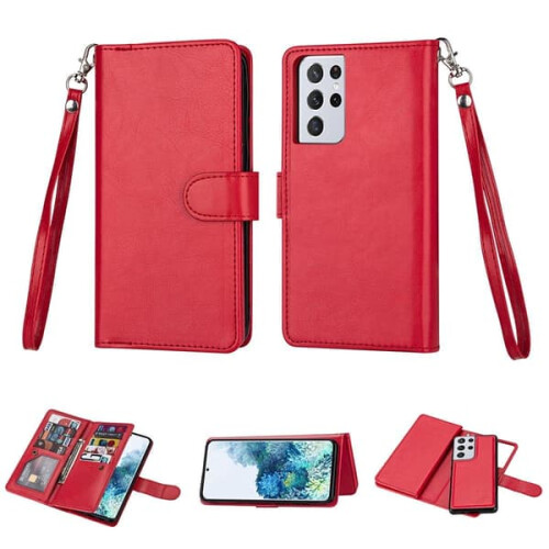 Συμβατό με Samsung Galaxy S21Ultra - Θήκη Practical9-Card Wallet σε καφέ χρώμα 2